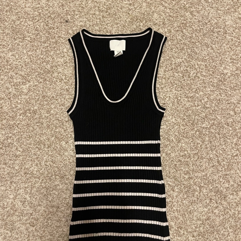 H&M Black and White Striped Tank Top